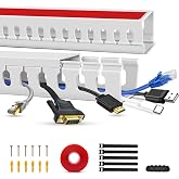 Cable Channel Kit for Raceway, Open Channel for TV Cable, Cable Corrector Cable, Under Desk Cable Management Tunnel (40cm*2)