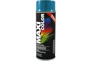Maxi Color NEW QUALITY Sprühlack Lackspray Glanz 400ml Universelle spray Nitro-zellulose Farbe Sprühlack schnell trocknender Sprühfarbe (RAL 5021 wasserblau glänzend)