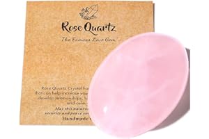 AWARDSEN 2.4" Quartz Rose Pierre Preciusee Grand Cristal de Pierre de Palme Polie Reiki Cristaux Pierre Naturelle Gemme Inquiétude équilibre énergétique Soulagement du Stress Cadeau pour Femme