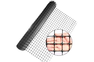 FOCEFEC Garden Fence Animal Barrier, 1x10m Heavy Duty Safety Snow Fence Animal Barrier Temporary Fence Garden Netting Reusable for Poultry Chicken Dogs Yard Vegetable - Black