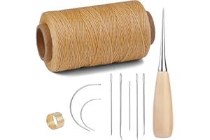 ‎BENLAY Benlay 273 Yards Gewachstes Nähgarn-Nähset Inklusive Ahle, Nadeln, Fingerhut, Nähpolster-Reparaturset Für Lederhandwerk, Teppich, Sofa, Segelsitz, Schuhe, Nähen Und Reparieren (Natürliche Farbe)