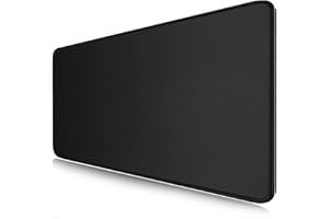LL-COEUR Czarna podkładka pod mysz komputerową XXL, 1100 x 49 x 0,3 cm, ponadwymiarowa podkładka pod mysz z antypoślizgową podstawą do gier, domu, biura (1100 x 500 x 3 mm)