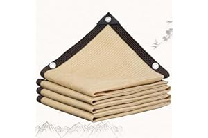 SSFMSF Taux D'Ombrage De 85% - 95% Filet Anti Chaleur, Filet Anti Feuille Piscine Filets D'Ombrage avec Oeillets, pour Jardin De Balcon De Garage De Ferme. (Beige 12-Pin / 3m * 3m / 9.8ft * 9.8ft)