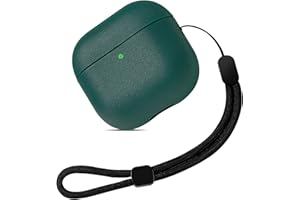 Teyomi Cover in TPU compatibile con Airpods 4, Custodia per Airpods 4 con Cordino, Custodia Protettiva Progettazione della trama per AirPods 4 Generazione, Supporto ricarica wireless [Verde scuro]
