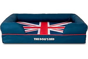 THE DOG'S BALLS The Dog's Bed Replacement Outer Cover Only For The Dog's Bed Orthopaedic, Washable Oxford Fabric, Large Blue with Red Piping UK Central Flag, Veterinary Approved