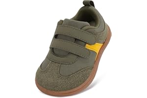 STQ KIDS Boys Girls Toddler Barefoot Trainers Kids School Shoes Wide Toe Box with Hook and Loop Zero Drop First Walking Shoes Lightweight Non Slip Casual Sports Running Tennis Sneaker