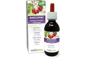 Hawthorn (Crataegus oxyacantha) Flowers and Leaves Alcohol-Free Mother Tincture Naturalma - Liquid Extract Drops 120 ml - Food Supplement - Vegan