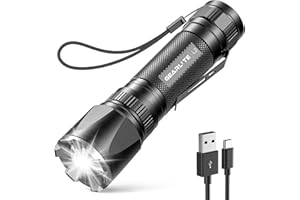 GEARLITE LED Torch Rechargeable, 3500LM Torches LED Super Bright with Clip Adjustable Focus, 3 Lighting Modes Waterproof Small Torch for Power Cuts, Emergency, Camping, Hiking, Outdoor