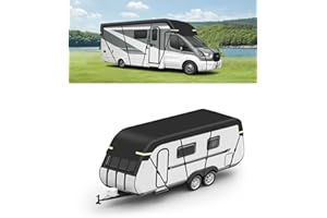 SUPAREE Motorhome Top Cover Caravan Roof Covers Caravan Cover Waterproof Universal for Summer UV Protection 210D Oxford Cloth with Reflective Strips 5.5 x 3m