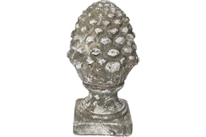 Keyhomestore- Pigna Decorativa, Realizzata in Terracotta, Color Grigio Anticato, Altezza cm 25, con Base. Ideale Come complemento di arredo per Interni ed Esterni.