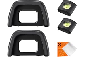 K&F Concept Soft Silicone Eyecup Eyepiece Viewfinder for D7100 D7200 D300 D300s Cameras Replaces Nikon DK-23 Eyecup(2 Pcs) with Hot Shoe Cover
