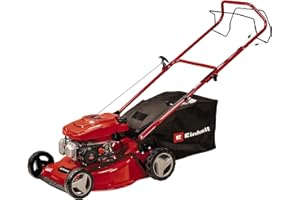 Einhell Cortacésped de Gasolina GC-PM 46/5 S (2 kW, hasta 1400 m², 1 Cilindro, Motor de 4 Tiempos, tracción Trasera, Ajuste de Altura de Corte Central de 9 Niveles 25 a 60 mm)