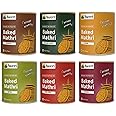 Aweri All-in-One Baked Mathri Combo Pack of 6 cans (144g) each | No Maida | No Palm Oil | 6 Flavours Plain, Methi, Ajwain, Achari, Peri Peri, Italian | Healthy Snack | Vacuum Sealed Pcs | Namkeen Mathi