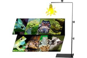 ATB-GIFT Reptilien-Lampenständer, Verstellbare Höhe Lampenständer, Reptilienlampenständer für Reptilien, Schildkröten, Tausendfüßler, Spinne(GRÖSSE:Groß)