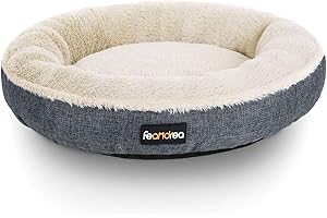 Feandrea Panier pour Chien, Lit pour Chat, Rond, 65 cm, Gris Foncé PGW065G01