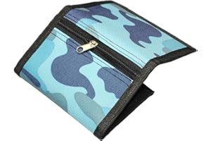 ZHONYEE RFID Slim Camouflage Wallet for Kids/Trifold Wallets for Men/Mini Trifold Coin Purse with Zipper for Kids - Blue
