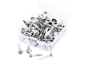 Nuyoah Musterbeutelklammern Silber Musterklammern Mini Brads Runde 100Stk Rundkopfklammern Metall Flügelklammern Klein 8x18mm für Schule Büro Papier Briefklammern Basteln Handwerk DIY