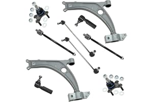 ENVA MADE FOR QUALITY BESTPRICE 2x braccio di controllo assale anteriore sinistro e destro con giunto sferico, 2x tiranti con estremità del tirante, 2x tirante di accoppiamento anteriore,