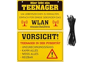 COLOFALLA 2 Stück Schild für Teenager 30x20cm Vorsicht Teenager Mädchen Junge Geschenke Lustige Geschenke zur Jugendweihe zum Geburtstag Türschild Wandschild als Zimmer Deko
