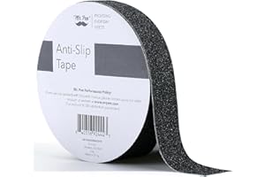 Mr. Pen - Ruban antidérapant, 2,5 cm, 6,1 m, ruban antidérapant, noir pour escaliers, ruban à friction, poignées d'escalier, rouleau de ruban adhésif imperméable, bande de roulement d'escalier