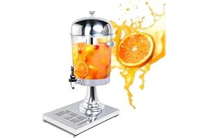 EASYROSE Juice Dispenser 8L Drink Dispenser with Tap & Ice Chamber, Commercial Drinks Dispenser Warm/Cold Beverage Dispenser for Tea Lemonade Coffee Cocktails