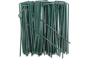 Suinga Set di 50 Graffe da giardino, prato sintetico, picchetti di fissaggio per reti, chiodo metallico zincato