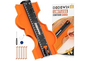 DODOWIN Contour Gauge Unlimited Connection 10 inch, Profile Gauge Laminate Tool, Personalised Gifts for Him Husband, Woodworking Scribing Carpenter Tools, Birthday Gifts for Men Dad Grandad