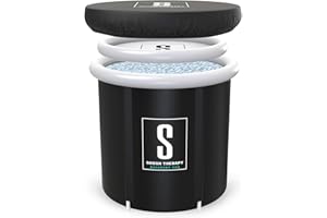 Shush Therapy,Bañera de hielo con tapa y cubierta para todo tipo de clima, para terapia de agua fría al aire libre, recuperación deportiva, baño de hielo portátil, piscina de inmersión