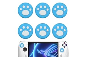 GIOPUEY Joystick Thumb Stick Grips Cap Compatible con ASUS ROG Ally/Ally X, 6 Pack Silicone Thumb Grip Caps Joystick Caps Protective Case Funda Protectora, Soft Anti-Slip - Blue/White