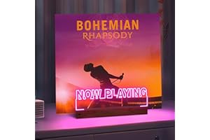 CoolGift Mart Now Playing Vinyl-Schallplattenständer, Light up Record Holder, hölzerne Acryl-Display mit 16 Farbe Lichter für Alben, Raumdekoration, Geschenk für Vinyl-Liebhaber