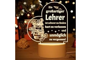 Vetbuosa Lehrer Geschenk - Acryl Nachtlicht Geschenke für Lehrer, Abschiedsgeschenk Lehrer, Lehrer Geschenke zum Abschied, Ruhestand Geschenk für Lehrer, Danke Lehrer Geschenke von Schülern