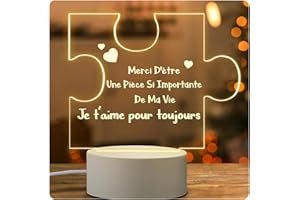 Coldbling Idee Cadeau Femme - Veilleuse en Acrylique Amour Cadeau Saint Valentin Noel Anniversaire Femme Homme, ST Valentin Cadeaux Amoureux Lampe pour Copain, Amie, épouse, Mari, Couple, Mamie, Amis