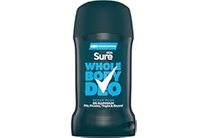 Sure Men Ocean Rush Whole Body All Over Body Deodorant Stick with a herbal & woody fragrance and 48 hour odour control 50ml