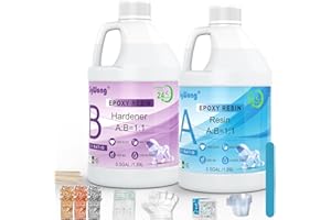 SIGWONG Resina Epossidica Trasparente Kit 3780ml - Rapporto 1:1 Colla Resina Epoxy con Indurente per Creazione Gioielli Fai da Te, arte, artigianato, creazione di gioielli, tavoli fluviali