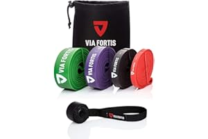 ‎VIA FORTIS VIA FORTIS Premium Resistance Bands + Übungsanleitung und Tasche - Widerstandsbänder/Klimmzugband und Klimmzughilfe/Fitnessband/Trainings-Bänder für Fitness & Krafttraining