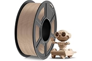 ‎TECBEARS TECBEARS PLA Wood filament 1,75 mm 1 kg, ulepszony filament z drewna PLA 15% mąka drewniana, efekt prawdziwego drewna, dokładność wymiarowa +/- 0,03 mm, szpula 1000 g