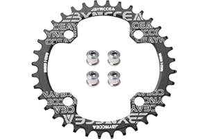 Bynccea Plateau de Pédalier 104 BCD 32T 34T 36T 38T Large vélo Simple Plateau pour vélo avec 8 9 10 11 12 Vitesse pour vélo de Route, vélo de Montagne, vélo de VTT