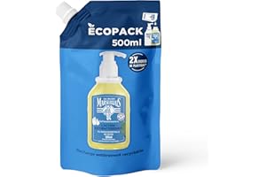 Le Petit Marseillais | Recharge Gel Lavant Mains Antibactérien (écopack de 500 ml) – Recharge savon liquide pour flacon-pompe – Savon mains à l’huile essentielle de sauge
