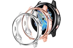 Dirrelo Compatible with Samsung Galaxy Watch Active 2 Screen Protector 40mm, 3 Pack Soft All-Around Anti-Scratch Bumper Protective TPU Case for Samsung Galaxy Watch Active 2, Black+Silver+Rose Gold