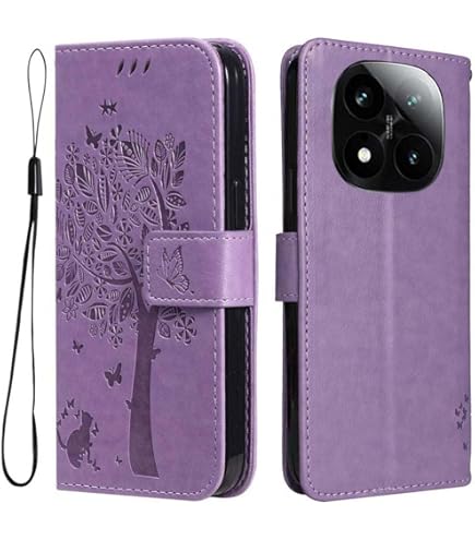 PHINIENLAND Cover per Xiaomi Redmi Note 14 4G Case PU Pelle Custodia [ Kickstand] [Chiusura magnetica] [Slot per Schede], Portafoglio Flip Custodia per Redmi Note 14 4G Cover,Farfalla verde,Foresta
