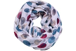 FAIRYGATE Infinity Scarves Retro Soft Wave Snood Loop Scarf Gifts for Women Girls
