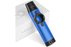 Chehery Metal Kazoo with 5PCS Flute Diaphragms, Adjustable Tone Kazoo Instrument for Kids/adult Gift and Party Favors, Music Accompaniment for Guitar, Ukulele, Violin, Piano Keyboard (Blue)