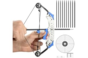 TIETHEKNOT Mini-Bogenschießbogen-Set Mini-Recurve-Bogen Mini-Jagdbogen Mini-Compoundbogen-Katapult RH/LH