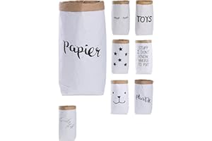 LIFESTYLE LOVER Papiersack Paper Bag rund Kraftpapier Beutel Mülleimer Braun Weiß 'papier'