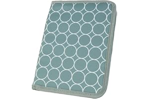 LUXDAG Mom's Organizador para cartilla y cuaderno médico (color a elegir), funda en A5 como funda para cuaderno y portadocumentos (2 en 1) (gris, círculo)