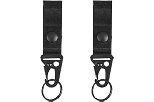 Azarxis Sangle Tactique avec Porte Clé Mousqueton de Ceinture Boucle Suspendu Clip Crochet pour Sac à Dos Camping Randonnée
