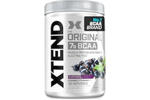 SCIVATION XTEND Original BCAA Powder Blackcurrant 30 Servings | 7g BCAAs Per Serving | Sugar Free Branched Chain Amino Acids and Electrolytes Powder for Post Workout Muscle Recovery and Hydration