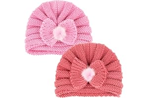 LECTNORE Cappellini Turbante per Neonati con Fiocco, Morbidi ed Elastici per Neonati e Bambini Piccoli