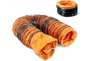 BIMITI Flexible PVC Hose 300mm Ventilation Duct Hose 12 Inch, PVC Flexible Ducting 5m 16FT Fire Retardant for Ventilator Blower Extractor Fan