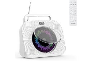 KOVCDVI 9-in-1 CD Player Bluetooth Radio mit CD Player mit Lautsprecher Unterstützung USB/TF-Karten/AUX-Wiedergabe Wecker Timer mit Fernbedienung Staubschutzhülle Bildschirm Kopfhöreranschluss